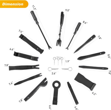 19 Pcs Trim Removal Tool Set Black